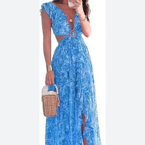 V-Neck Floral Maxi Dress